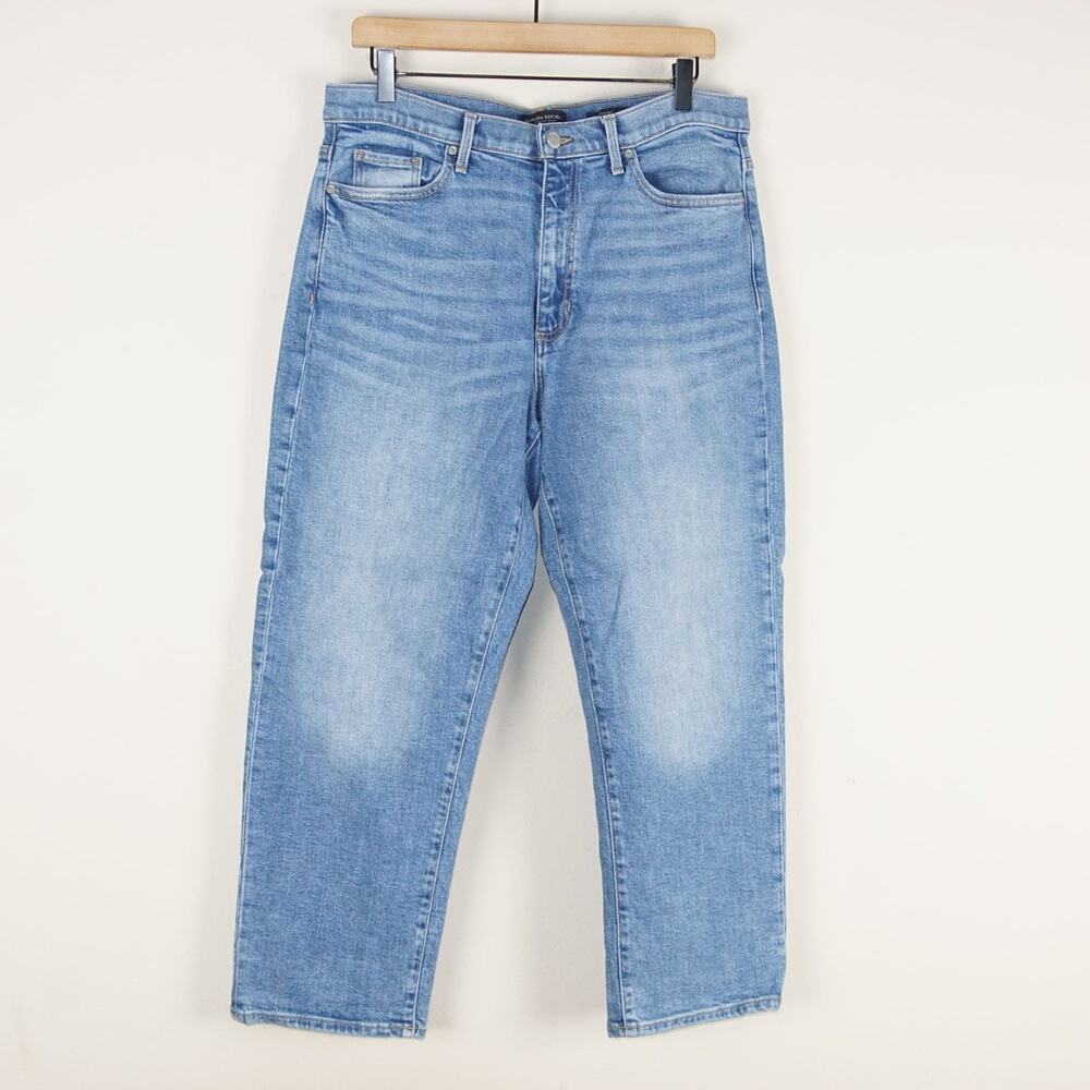 Banana Republic Premium Mid Rise Straight Ankle Light Wash Blue Jeans Sz 31